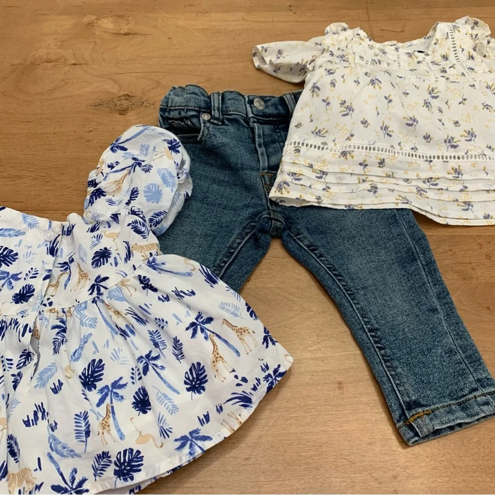 Toddler 7 for All Mankind Jeans Size 12 months & 2 Tops